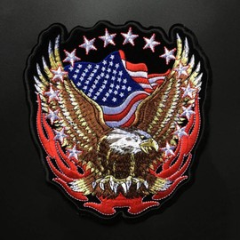 niumanery American Eagle Army Badge Punk Rock Bike Patch Large Embroidery Biker Patch Motorcycle Clothes Patch