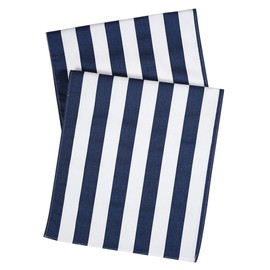 90 Inch Table Runner Indoor Outdoor Patio Table Linens Buffet Table Covers Dining Room Table Decorations Beach Party Navy Blue Striped