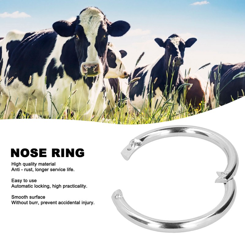 2PCS Carbon Steel Bull Cattle Cow Nose Ring Farm Animal