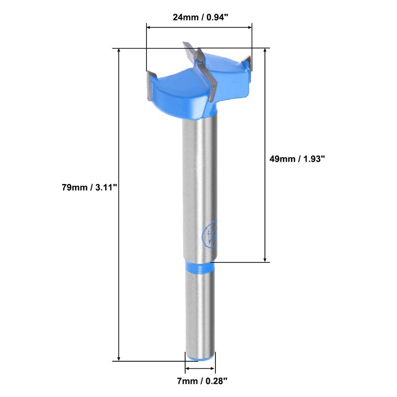 uxcell Forstner Drill Bits 24mm, Tungsten Carbide Wood Hole Saw
