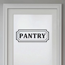Pantry Door Decal, Pantry Decal, Vinyl Sticker for Glass Pantry Door Organization, Pantry Sign, Farmhouse Kitchen Decor (10 x 3.75 in, Black)