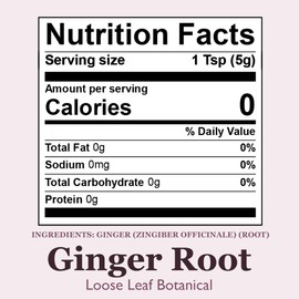 Organic Positively Botanicals Company, Ginger Root, Loose Leaf Botanical, 16 Ounce