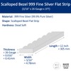 Scalloped Bezel Wire 999 Fine Silver Flat Strip (3/16" x