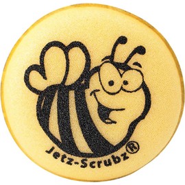 Bee Themed Round Kitchen Scrubber Sponge, Scratch-Free, Odor Resistant, Dishwasher Safe (1)