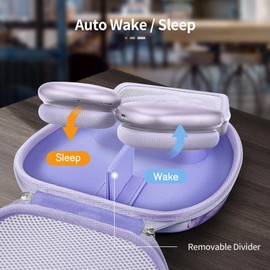 Fintie Hard Case for AirPods Max Headphone, Replacement Protective Travel Carrying Storage Bag with Auto Wake/Sleep for AirPods Max (Lilac Marble)