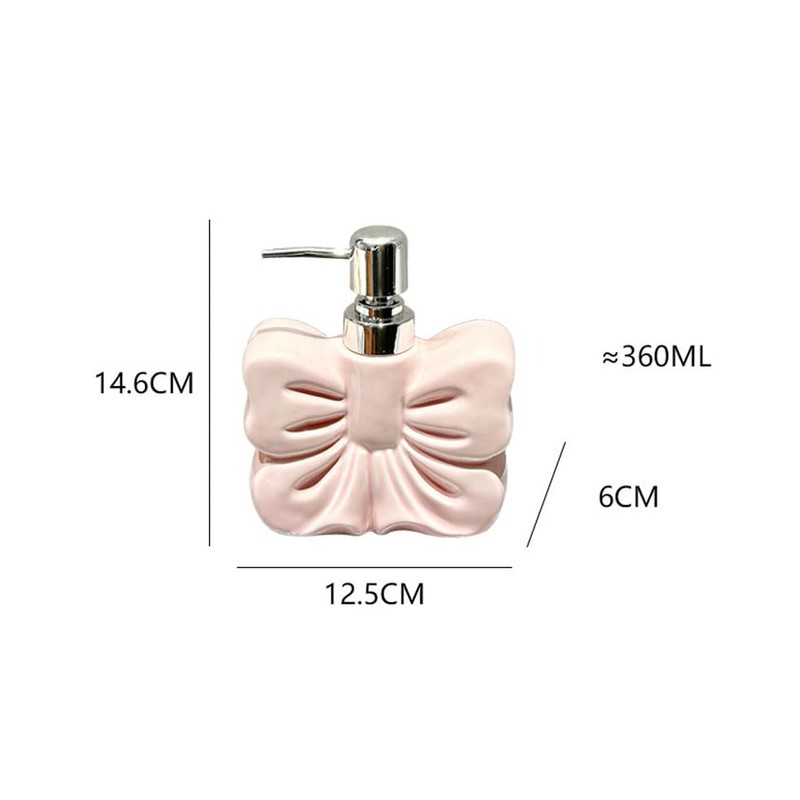 Hosoncovy Bow Ceramic Liquid Soap Dispenser with Pump,Pump Bottle Dispenser,
