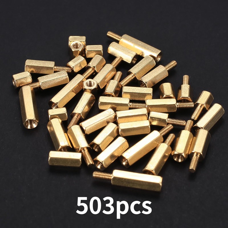 Pack of 503 M2.5 Brass Male Female Hex Screws Nut