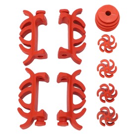 Rubber Shock Absorption Set Bow String Piece Dampening Stabilizer for Composite Pulley Bows Red