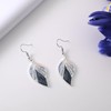 Big Blue Leaf Silver Dangle Earrings for Women Boho Earrings