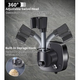 Shower Holder No Drilling with Suction Cup Holder Shower Head Holders 360° Rotatable Hand Shower Holder Wall Mounted Shower Rail Holder Strong Hold Shower Head Holder Black