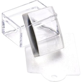1 Sets Rectangle Clear Silicone Nail Art Stamper with Scraper Nail Stamping Jelly Manicure Tools for DIY Nail Deco Stampers and Scrapers Tools Nail Art and Polish