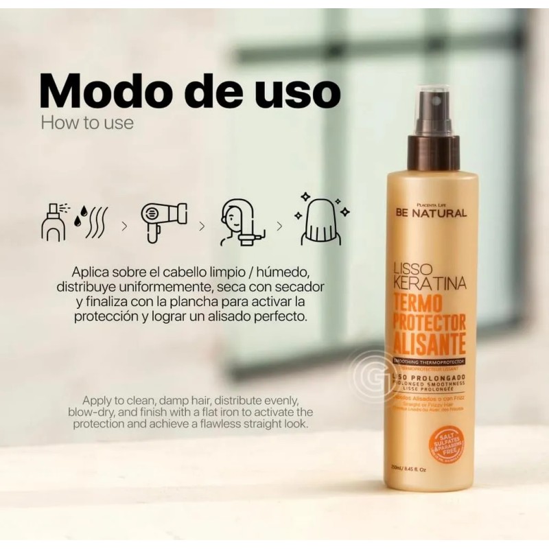 Be Natural Lisso Keratina Termoprotector Alissante Frizz
