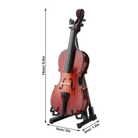 5.5 inch Miniature Cello Wooden Instrument Model with Case Desk Display Musical Gifts Ornaments