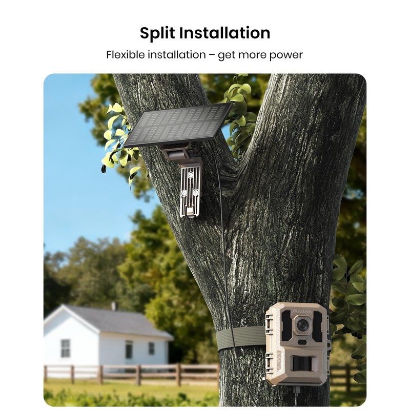 Misstech 4K UHD Solar Trail Camera, 0.1s Motion-Activated Wildlife Record