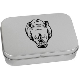 Azeeda 110mm 'Black Rhino' Metal Hinged Tin/Storage Box (TT00236227)