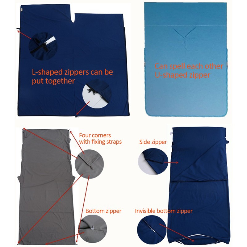 Portable Sleeping Sheet Polyester Fiber Sleeping Bag with Storage Bag