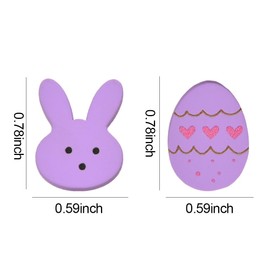 Mini Easter Eggs Earrings for Women Cute Rabbit Stud Earrings for Woman 3Pcs Asymmetry Cartoon Earrings Studs Flat Pack Acrylic Colorful Easter Bunny Earrings Gifts for Women Wife Daughter Gifts