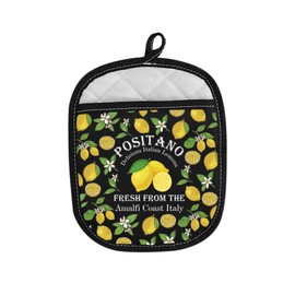 Lemon Lover Amalfi Italy Trip Kitchen Pot Holder Positano Delicious Italian Lemons Oven Mitt New Home Gift (Positano)
