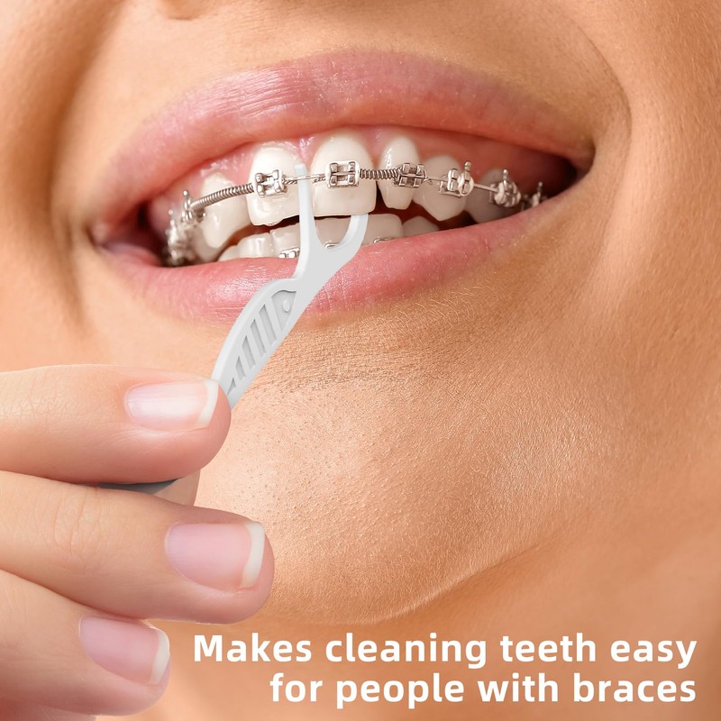 VINSULLA Braces Flosser, Orthodontic Flossers for Braces, Mint Flavor, 80
