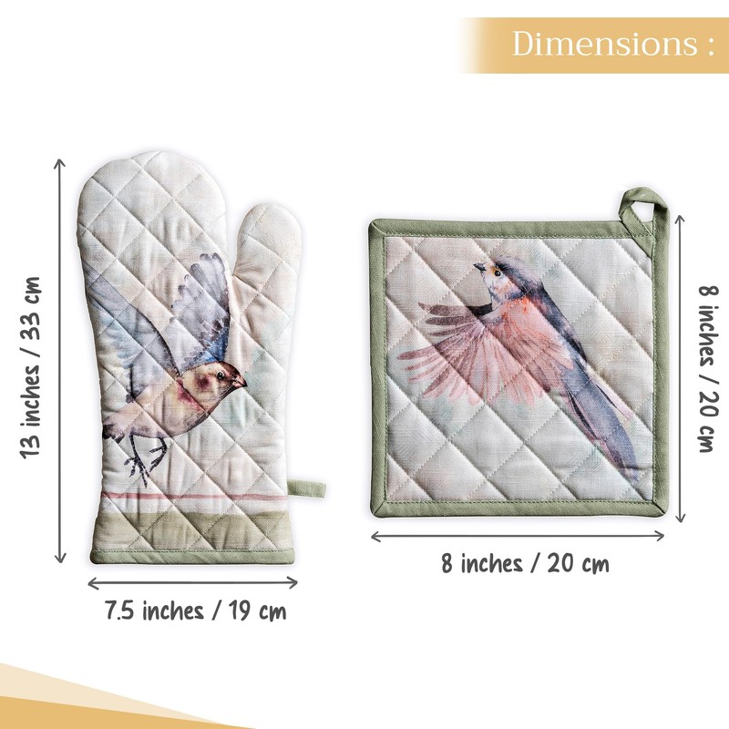 Maison d' Hermine Spring/Summer Set with Oven Gloves and Pot