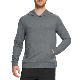 M MAELREG Mens Sweatshirts Hoodies Kangaroo Pocket Dry Fit Thin Workout Golf Men's Fashion Hoodies & Sweatshirts Black Grey Heather