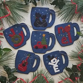 Christmas Merry Mugs Kit & Pattern | DIY Merry Mug Ornament Kit by Rachel's of Greenfield, White