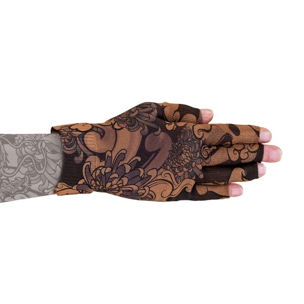 Lymphedivas Dragon Lair Mocha Medical Graduated Compression Glove for Lymphedema