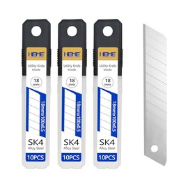30Pcs 18mm Utility Knife Replacement Snap off Blades 60 Degree，Blades for Utility Knife and 18mm Box Cutter - Razor Sharp SK4 Steel