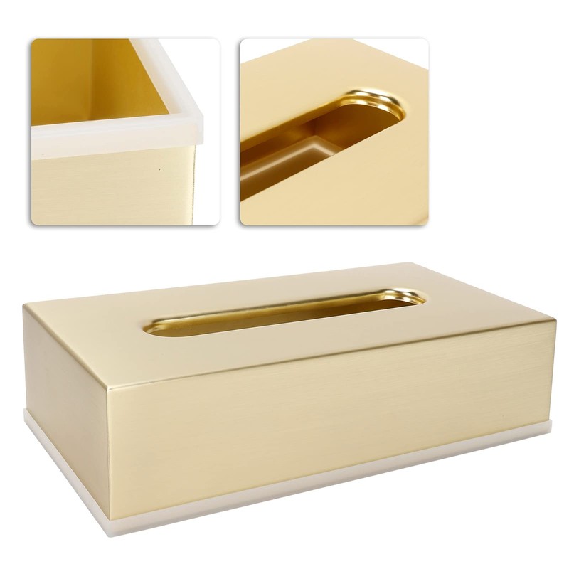 Gold Stainless Steel Tissue Box, Decorative Metal Tissue Holder Cover