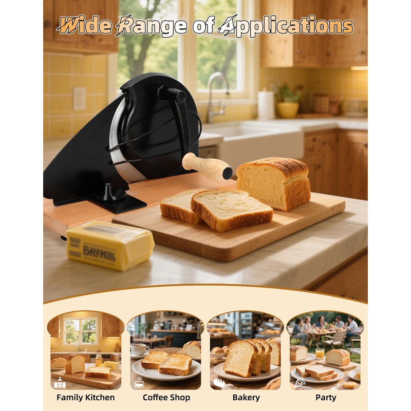 Redants Manual Bread Slicer for Homemade Sourdough Bread, Versatile Hand