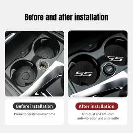 2Pcs Car Cup Holder Coaster for Camaro SS Accessories Auto Anti Slip Cup Holder Insert Coaster Car Interior Accessories (SS White)