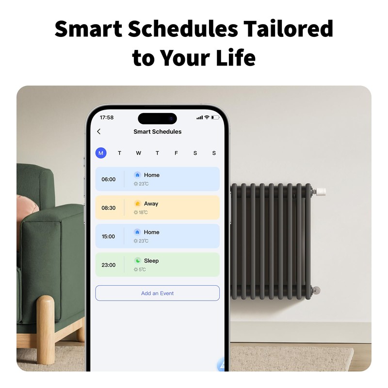 Aqara Zigbee/Thread Smart Radiator Thermostat W600 (Upgraded Version), Heating Control