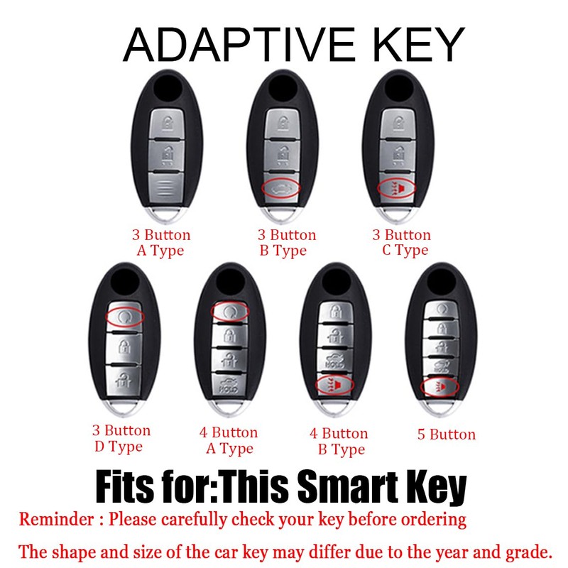 HIBEYO 3 Button Key Fob Cover Compatible with Nissan Altima