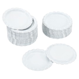 PATIKIL 1 Inch Flat Decorative Bottle Caps, 30 Pack Craft Bottle Pendant Trays Double Sides Printed for DIY Pendants Craft Scrapbooks, White
