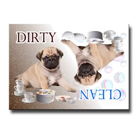 Pug Clean Dirty Dishwasher Magnet Puppy No 3 (Fawn)