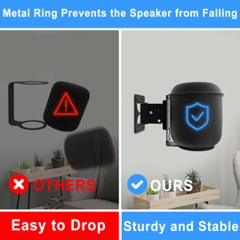 Dinghosen HomePod Wall Mount, Adjustable Pan and Tilt Speaker Bracket, Heavy Duty Wall Speaker Bracket with Hardware Kit for HomePod Speaker