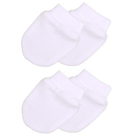 Babyprem Baby Pack of 2 Anti Scratch Mittens Premature Clothes 3.5-5.5lb WHITE