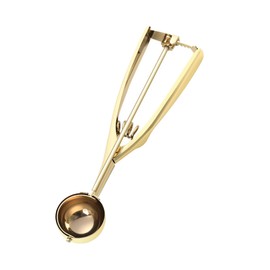 ZYHUI Gold Ice Cream Scoop Stainless Steel Cookie Scoops for Baking Melon Baller with Trigger 3 Sizes (Gold, S)