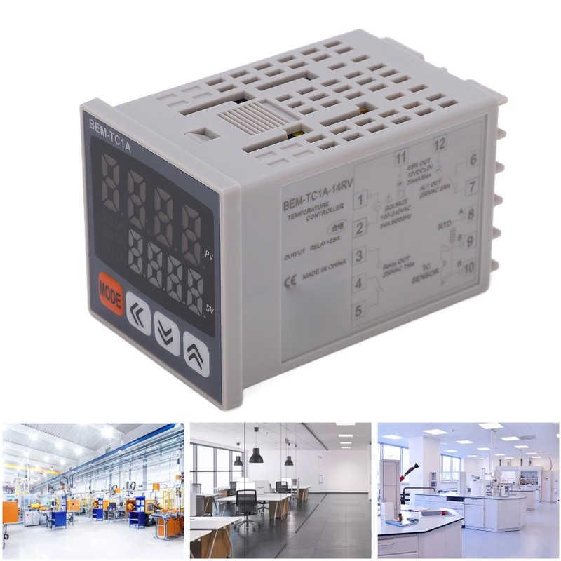 Digital Thermostat PID Temperature Controller Intelligent Relay Output Thermostat 100240VAC(BEM-TC1A-14RV