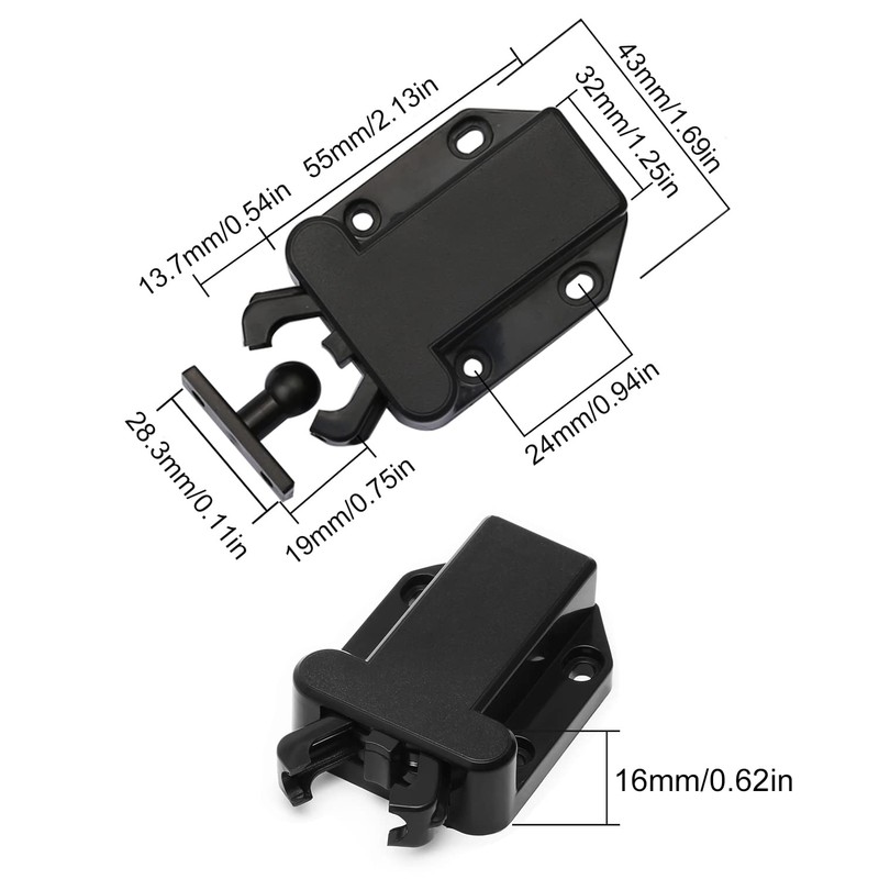 12 Pcs Touch Release Catch Latch Cupboard, Push to Open