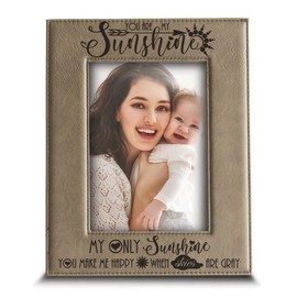 BELLA BUSTA You Are My Sunshine My Only Sunshine, Which You Me Happy, If Heaven Are Grey - Engraved Leather Picture Frame