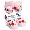 Mocc Ons moccasin washable leather sole slipper socks (6-12 Months,