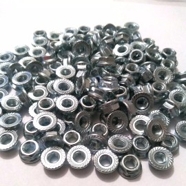 jcapusa M6-1.0 / 6mm - Qty 50 - Class 8 Serrated Hex Flange Nuts DIN Zinc-Made In Usa