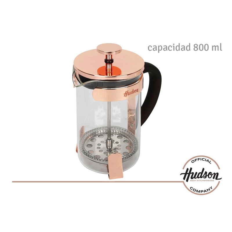 HUDSON French Press Coffee and Tea Maker, 9 cups, Copper