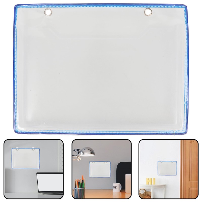 Operitacx A4 Wall-Hanging Document Bag, Transparent Storage Bag for Files,