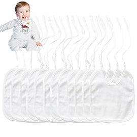 VIKY Bib for Painting, White Bib Painting Baby Shower, Triangular Scarf Bib Baby, Waterproof Neckerchief Drool Bib Baby, Baby Bib Gifts, Baby Shower Triangular Scarf Baby Boy Girl, White: 12 pieces