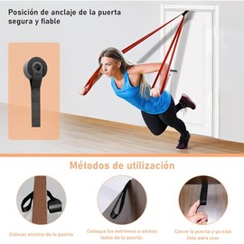 UIEYAKFR Bandas de Resistencia para Ejercicio,Bandas de Resistencia con 2 Asas, Anclaje para Puerta, Gancho y Bolsa,Bandas Elásticas para Hombres y Mujeres para Ejercicio, Fitness