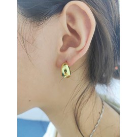 Vissen 2 Pairs Earring Dupes for Women Chunky Gold Hoop Earrings Gold Teardrop18k Gold Plated Tear Drop Stud Gifts for Women