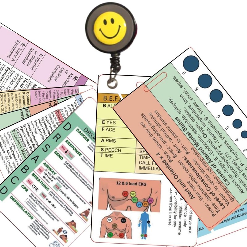 EMT Badge Card, EMS Reference, Paramedic Vertical Pocket Card -