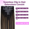 IDN BEAUTY Seamless Clip In Hair Extensions Human Hair, Kinky
